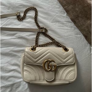 Gucci GG Marmont small white shoulder bag
